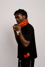 8-SIDE Outlaw Polo - Orange Cow Print - embroidered streetwear polo shirt